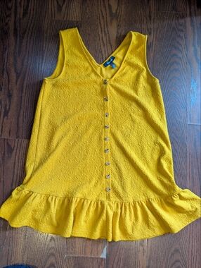 Modcloth Mustard Yellow Textured Sleeveless Top XL